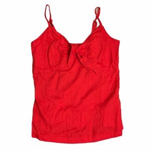 Old Navy Red Front Knot Tank Top